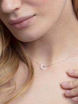 THOMAS SABO Glam & Soul Cubic Zirconia Circle Necklace, Silver - view 2, Silver