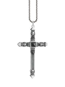 THOMAS SABO Cross Skull Pendant Necklace, Silver, Silver