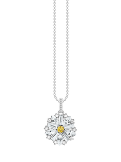 THOMAS SABO Lovely Daisy Zirconia Pendant Necklace, Silver, Silver