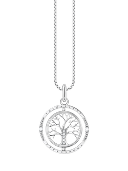 THOMAS SABO Tree of Love Cubic Zirconia Pendant Necklace, Silver, Silver