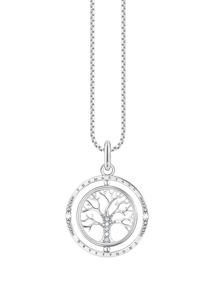 THOMAS SABO Tree of Love Cubic Zirconia Pendant Necklace, Silver, Silver