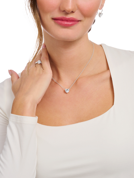 THOMAS SABO Essentials Heart Pendant Necklace, Silver - view 2, Silver