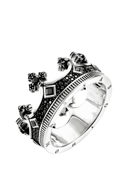 THOMAS SABO Men's Zirconia Crown Ring, Silver, Silver