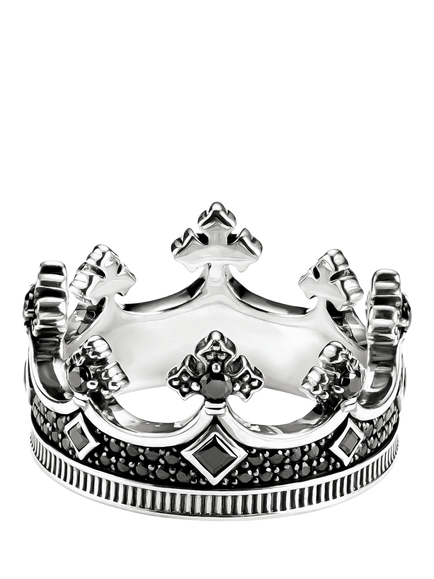 THOMAS SABO Men's Zirconia Crown Ring, Silver - view 2, Silver
