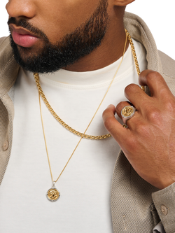 THOMAS SABO Unisex Lucky Charm Signet Ring, Silver/Gold - view 2, Silver/Gold