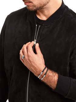 THOMAS SABO Men's Rebel Textured Ring, Silver - view 2, Silver