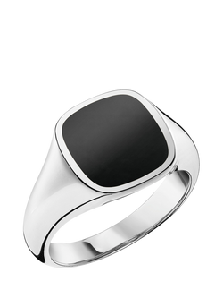 THOMAS SABO Onyx Signet Ring, Black / Silver, Black / Silver