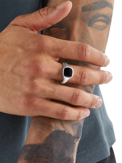 THOMAS SABO Onyx Signet Ring, Black / Silver - view 2, Black / Silver