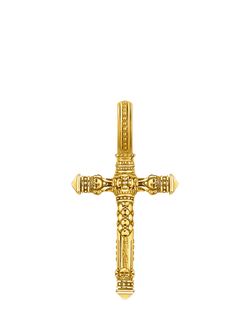 THOMAS SABO Textured Cross Pendant, Gold - view 2, Gold