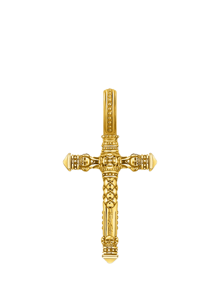 THOMAS SABO Textured Cross Pendant, Gold - view 2, Gold