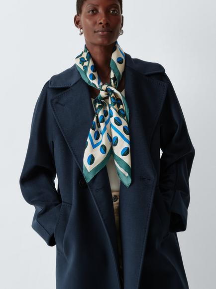 Weekend MaxMara Printed Silk Scarf, Dark Green, Dark Green