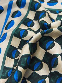 Weekend MaxMara Printed Silk Scarf, Dark Green - view 2, Dark Green