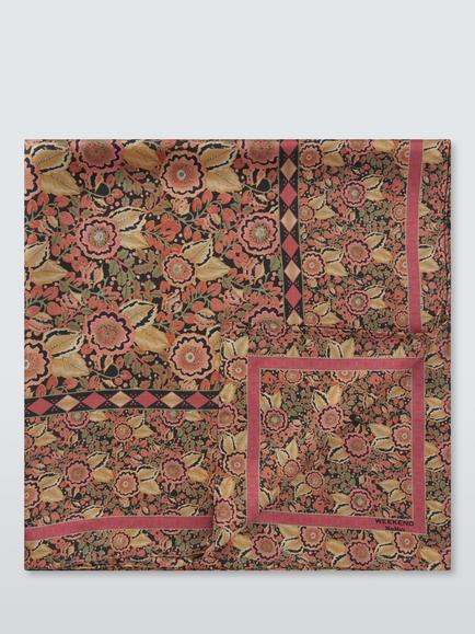 Weekend MaxMara Floral Print Square Foulard Scarf, Pink/Black, Black