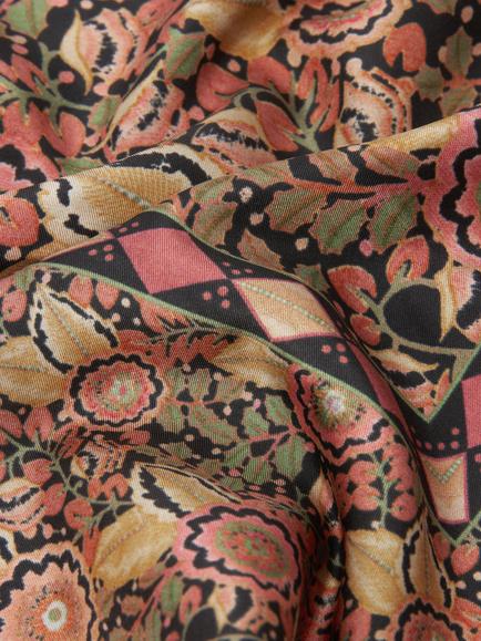 Weekend MaxMara Floral Print Square Foulard Scarf, Pink/Black - view 2, Black