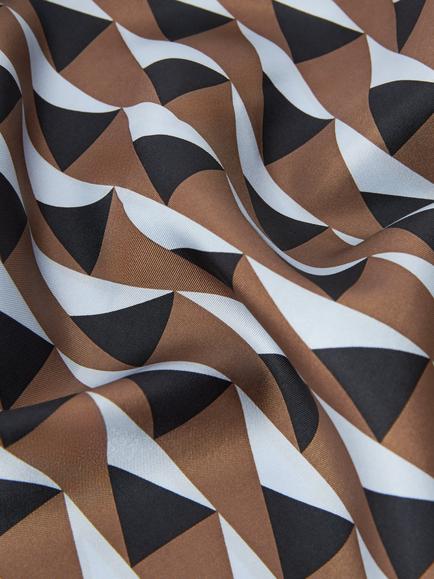 MM by MaxMara Palmi Square Silk Scarf, Bronze/Blue - view 2, Brown Bronze Blue