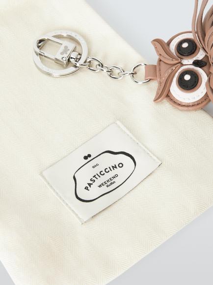Weekend MaxMara Owl Leather Keyring, Brown - view 2, Brown