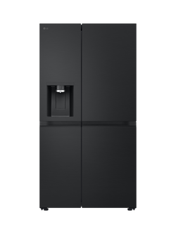 LG NatureFRESH GSLE81EPBD Smart Freestanding 60/40 American Fridge Freezer, Essence Black Steel, 