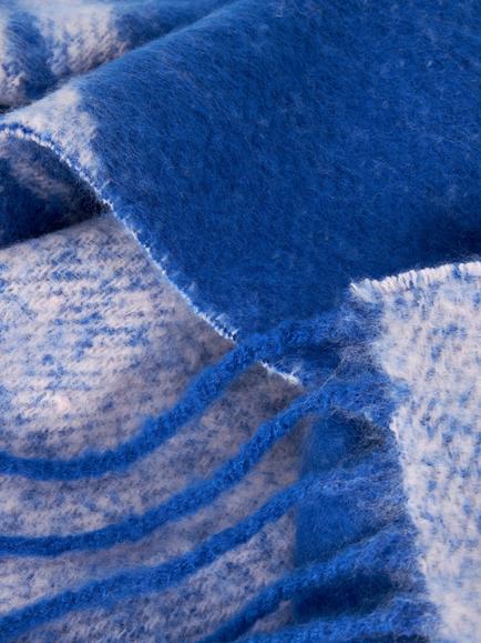 John Lewis Fluffy Scarf, Blue - view 2, Blue Multi