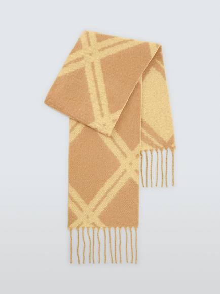 John Lewis Fluffy Design Scarf, Yellow Multi, Yellow Multi