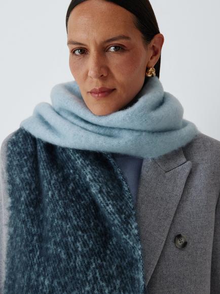 John Lewis Fluffy Scarf, Blue/Navy, Blue/Navy
