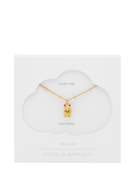 Estella Bartlett Lucky Cat Necklace, Gold - view 2, Gold