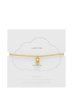 Estella Bartlett Lucky Cat Stretch Bracelet, Gold - view 2, Gold