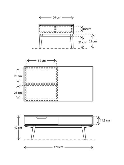 Swyft 01 Rectangular Coffee Table, Walnut - view 2, Walnut