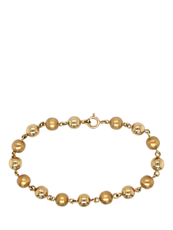 Pre-loved 9ct Yellow Gold Beaded Bracelet, Yellow Gold