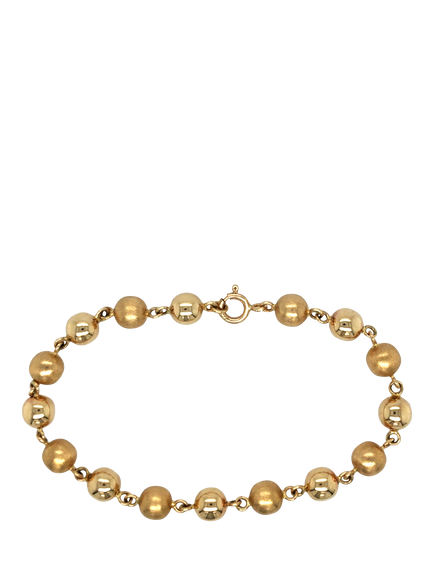 Pre-loved 9ct Yellow Gold Beaded Bracelet, Yellow Gold