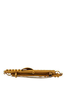 Pre-loved 15ct Yellow Gold Pearl Bar Brooch, Dated Chester Circa 1900 - view 2, Yellow Gold
