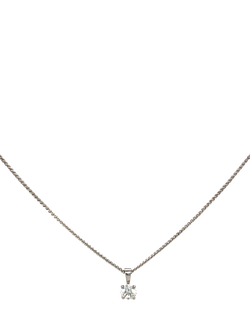 Pre-loved 18ct White Gold Single Stone Diamond Pendant Necklace, White Gold