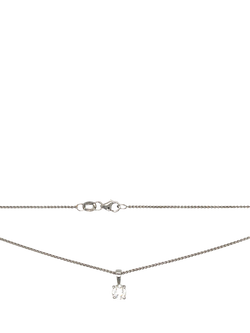 Pre-loved 18ct White Gold Single Stone Diamond Pendant Necklace - view 2, White Gold