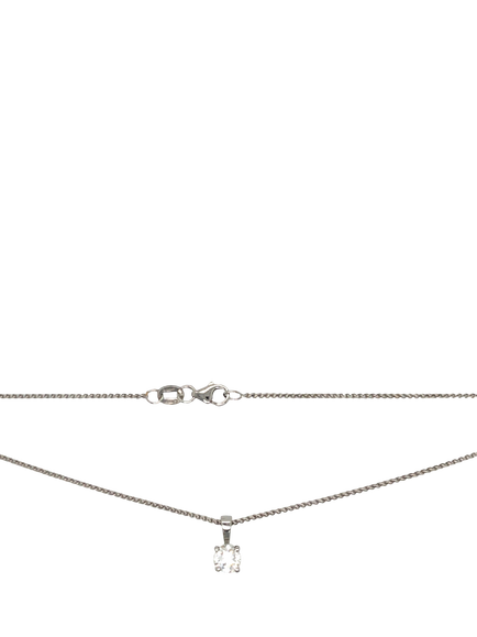 Pre-loved 18ct White Gold Single Stone Diamond Pendant Necklace - view 2, White Gold