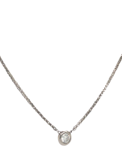 Pre-loved 18ct White Gold Single Stone Diamond Pendant Necklace, White Gold