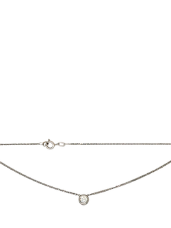 Pre-loved 18ct White Gold Single Stone Diamond Pendant Necklace - view 2, White Gold