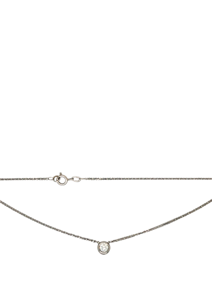 Pre-loved 18ct White Gold Single Stone Diamond Pendant Necklace - view 2, White Gold