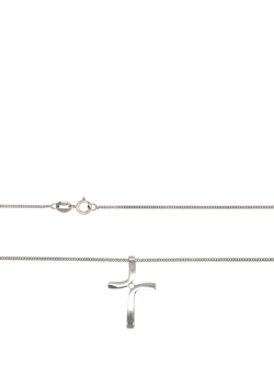 Pre-loved 9ct White Gold Single Stone Diamond Cross Pendant Necklace - view 2, White Gold