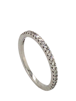 Pre-loved 18ct White Gold 21-Stone Diamond Ring, M - view 2, White Gold