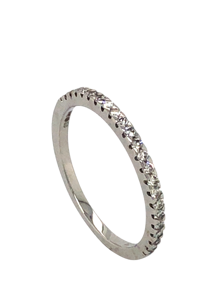 Pre-loved 18ct White Gold 21-Stone Diamond Ring, M - view 2, White Gold