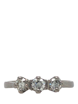 Pre-loved 18ct White Gold 3-Stone Diamond Ring, Dated Sheffield 1988, M, White Gold