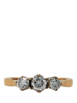 Pre-loved 18ct Yellow and White Gold Diamond Ring, Dated London 1975, P, Yellow White Gold