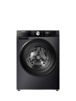 Hisense WF3S1243BB3 Freestanding Washing Machine, 12kg Load, 1400rpm Spin, Black, Black