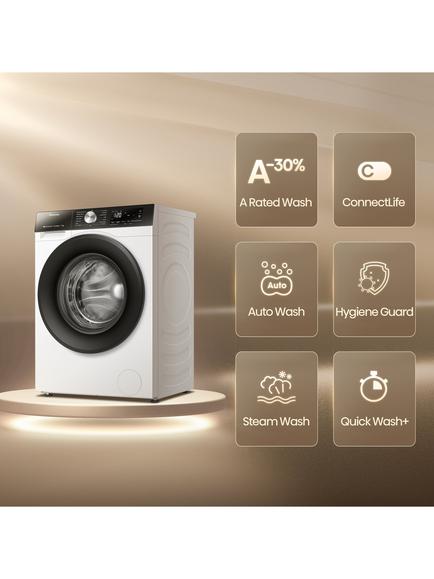 Hisense 3S Series WF3S9043BW3 Freestanding Washing Machine, 9kg Load, 1400rpm Spin, White - view 2, White