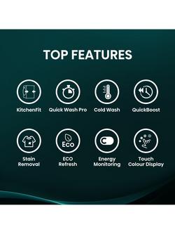 Hisense WF5I9043BWFS Freestanding Washing Machine, 9kg Load, 1400rpm Spin, White - view 2, White