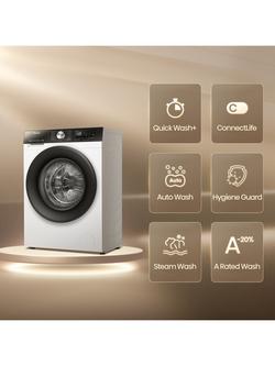 Hisense WD3S1043BW3 Freestanding Washer Dryer, 10.5kg/6kg, 1400rpm Spin, White - view 2, White