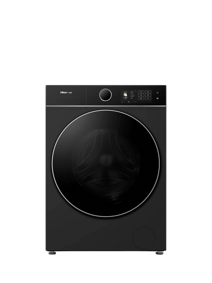 Hisense 5i Series WD5I1045BBQ KitchenFit Freestanding Washer Dryer, 10.5kg/6kg Load, 1400rpm Spin, Black, Black