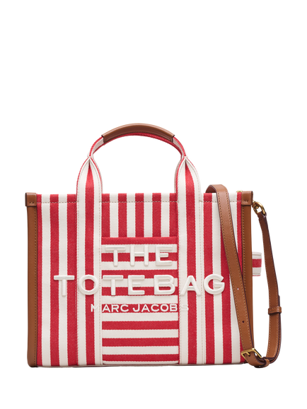 Marc Jacobs Medium Stripe Tote Bag, True Red Multi, True Red Multi