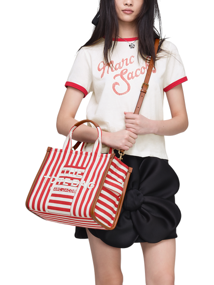Marc Jacobs Medium Stripe Tote Bag, True Red Multi - view 2, True Red Multi