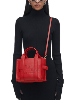 Marc Jacobs Leather The Small Tote Bag - view 2, True Red
