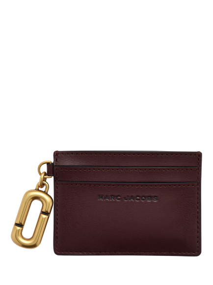 Marc Jacobs Leather Card Case, Dark Port
